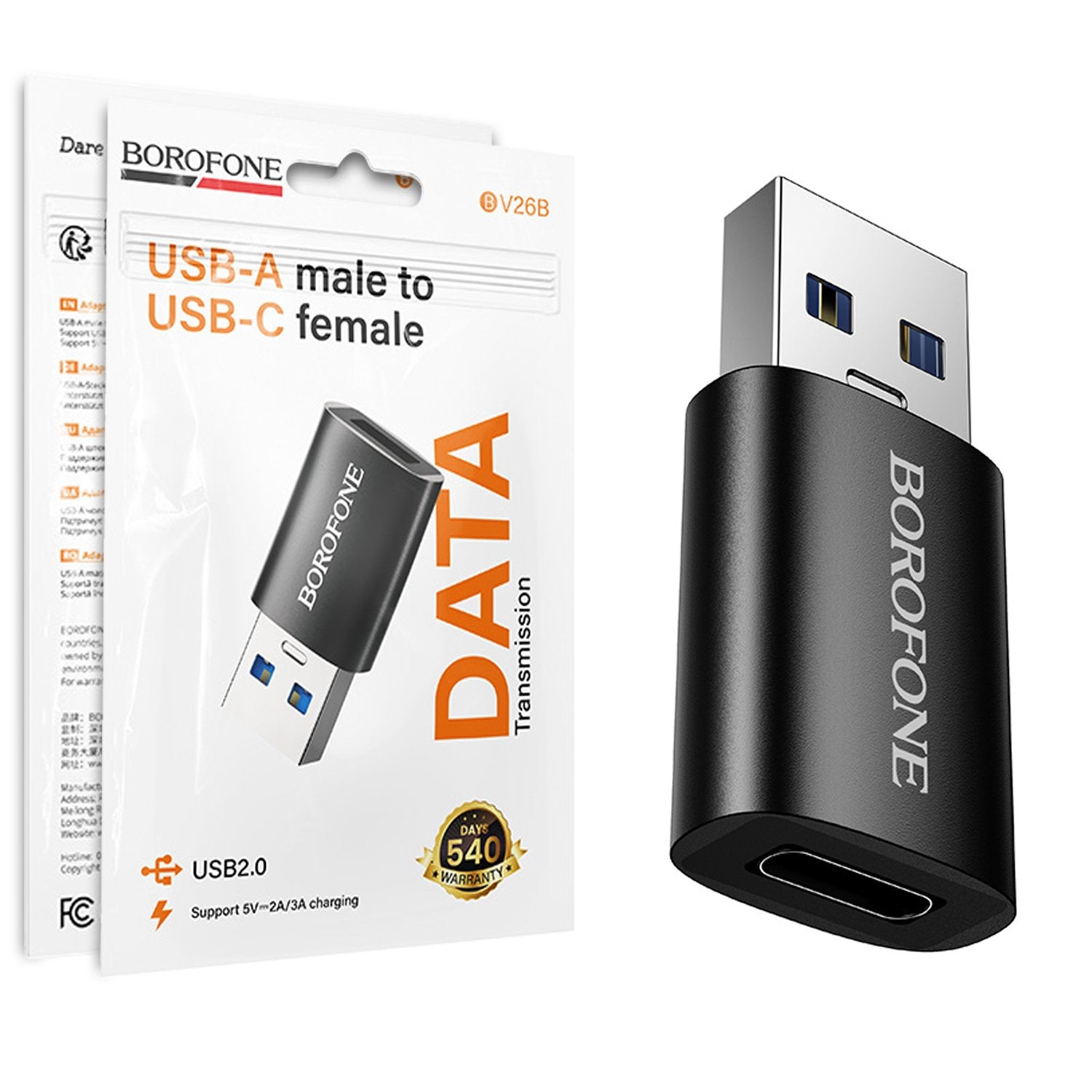 Borofone BV26B USB A Male to USB Type C Female USB 3.0 Adapter Converter Borofone BV26B USB A Male to USB Type C Female USB 3.0 Adapter Converter
